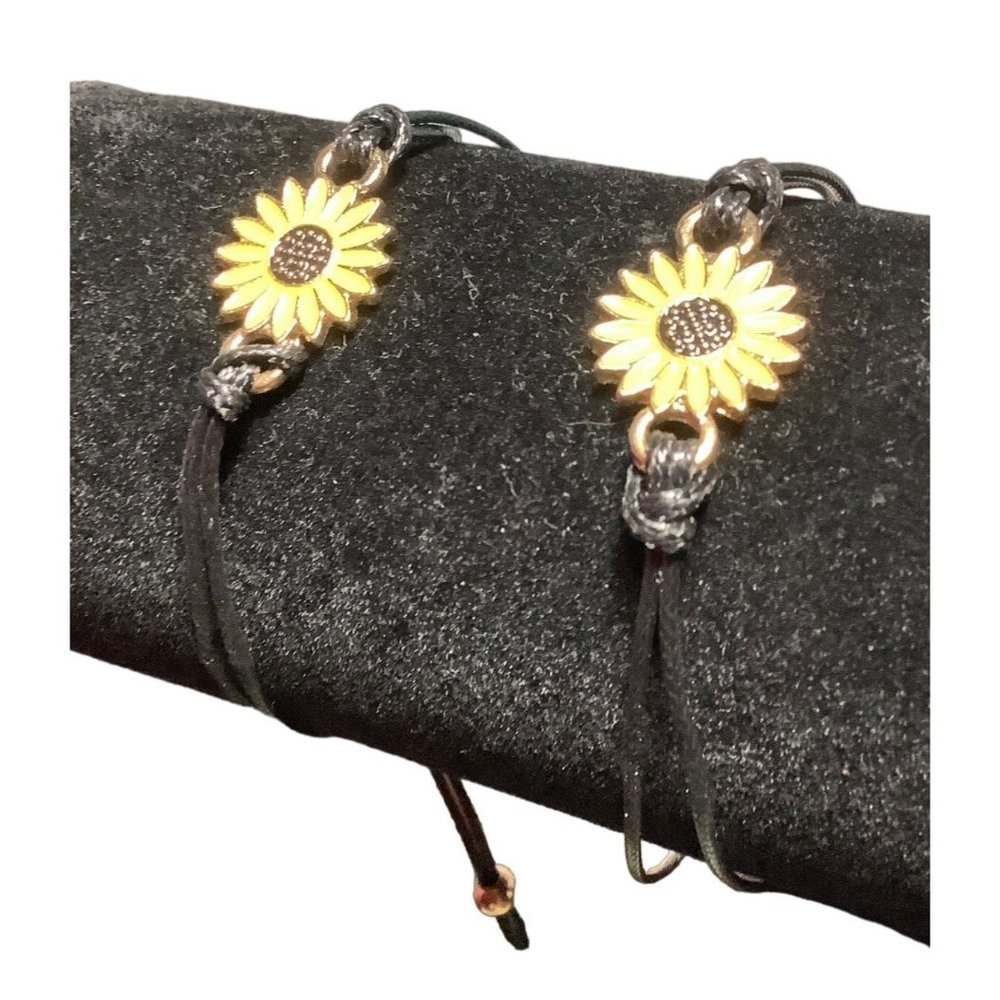 Enamel Sunflower Friendship Bracelets